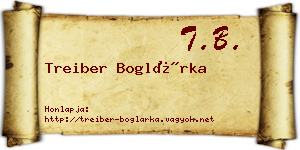 Treiber Boglárka névjegykártya
